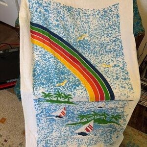 Colorful Beach Towel with Rainbow Design